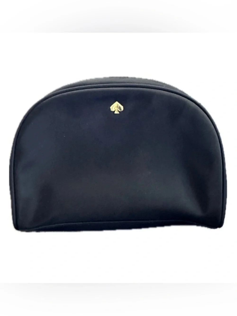 kate spade Black Nylon Cosmetic Pouch with Gold Spade Emblem